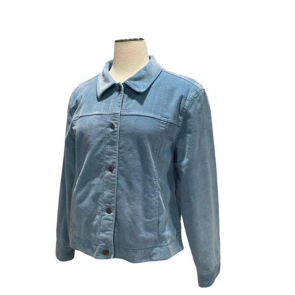 LL Bean Petite Blue Corduroy Jacket Classic Casual Lightweight Layering Preppy - Picture 10 of 12